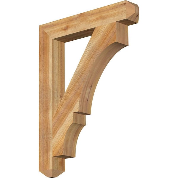 Ekena Millwork 4 in. x 34 in. x 26 in. Western Red Cedar Balboa Craftsman Rough Sawn Bracket