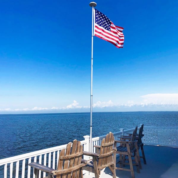25 ft. Aluminum Flagpole for Outside House in Ground, Telescoping Thick Heavy-Duty Flag Pole 3 ft. x 5 ft. US Flag