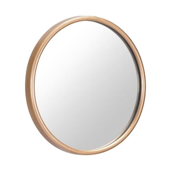 HomeRoots 12.2 in. x 12.2 in. Classic Irregular Framed Gold Vanity Mirror