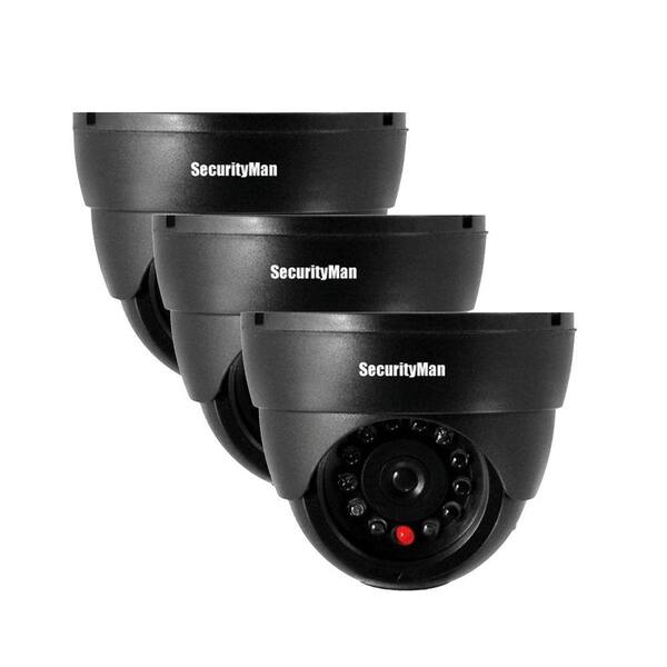 SecurityMan Indoor Dome Dummy Security Camera (3-Pack)