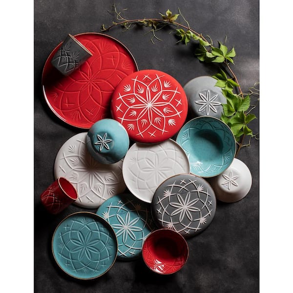クリスティーナ　セット PORLAND Christina Seasons 12 Piece Dark Grey Porcelain Dinnerware