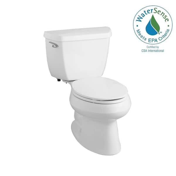 KOHLER Wellworth Complete Solution 2-Piece 1.28 GPF Single Flush Elongated Toilet in White
