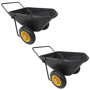 7 cu. ft. Heavy-Duty Utility Yard Wheelbarrow Cub Cart (2-Pack)