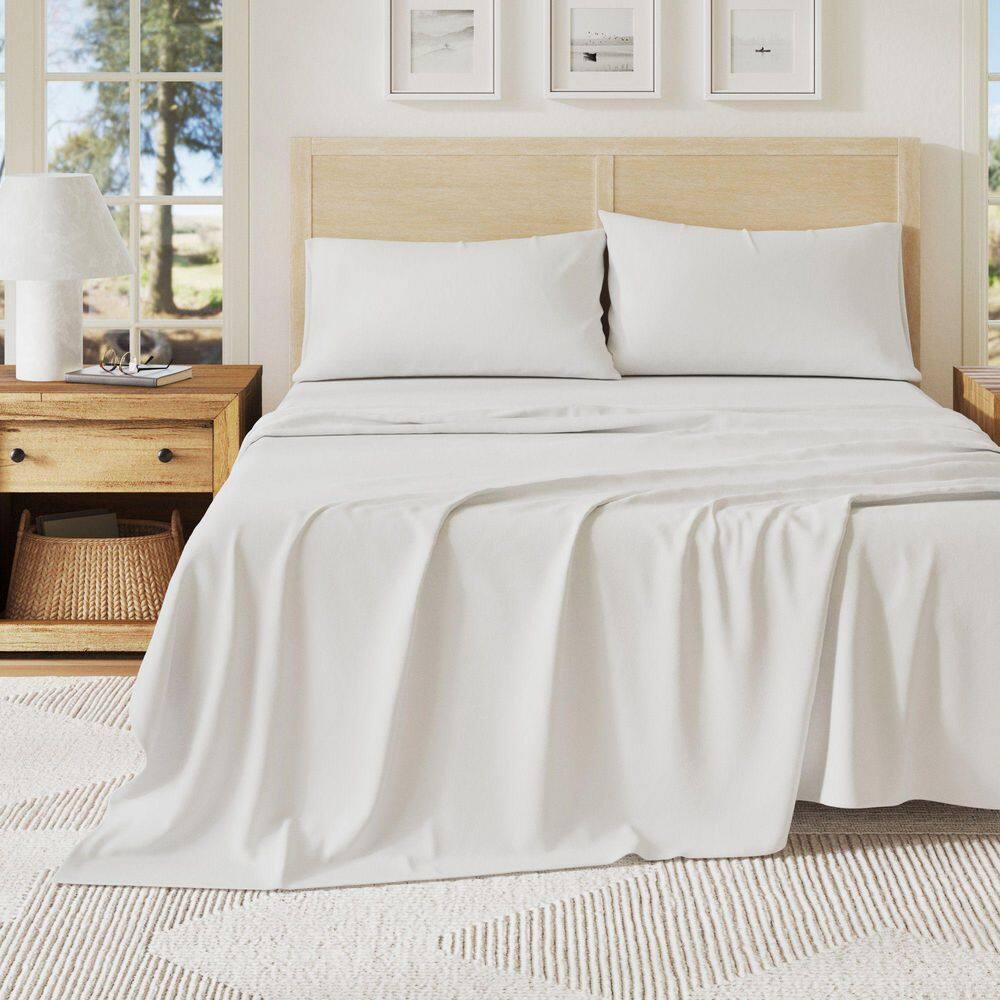 4-Piece White Solid Jersey Knit Cotton California King Deep Pocket Sheet Set price history on PriceWatchPro