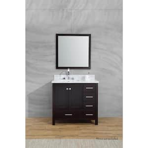 Cambridge 37 in. W x 22 in. D x 36 in. H Bath Vanity in Espresso with Marble Vanity Top in Espresso