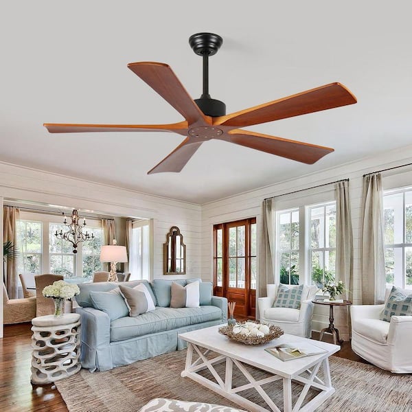 ハサモ　BAR WOOD CEILING FAN Jushua 60 in. Indoor/Outdoor Wood Ceiling Fan with Remote Control