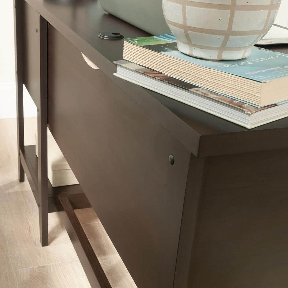 Cinnamon Cherry Wood Desk with Drawer and Filing Cabinet