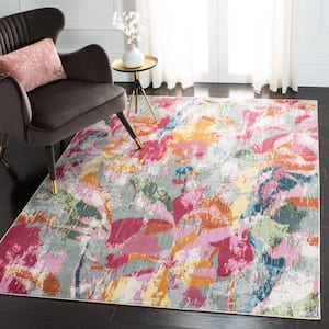 Lillian Grey/Pink 5 ft. x 8 ft. Abstract Gradient Area Rug