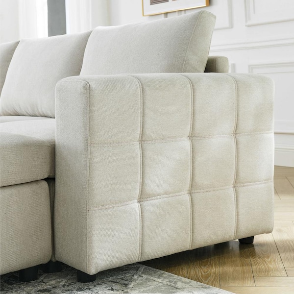 82 Wide Symmetrical Modular Corner Sectional L-shaped Sofa