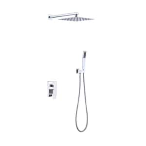 Single Handle 1-Spray Shower Faucet with 12 in. Shower Faucet and Handheld Shower 2.2 GPM with Flexible in. Chrome