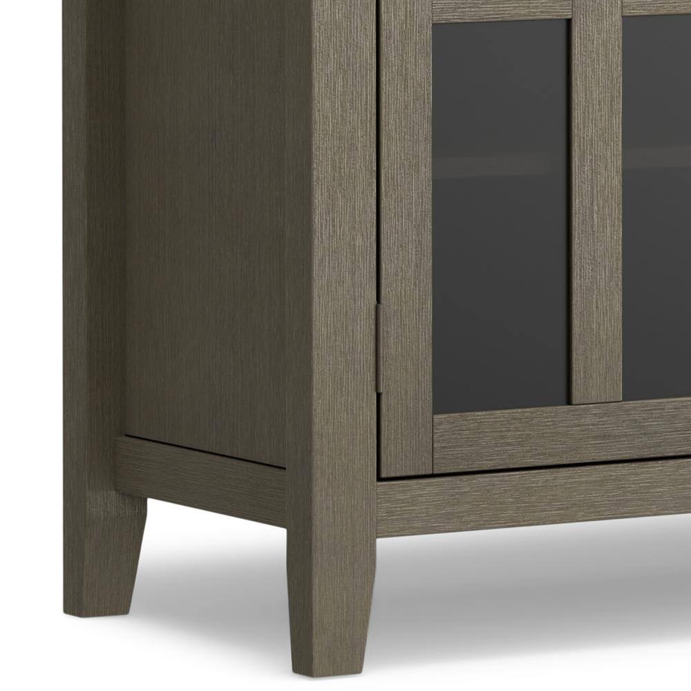 Farmhouse Grey Tall TV Media Stand with Tempered Glass Top