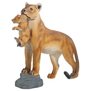 30 in. H Lioness with Cub Statue