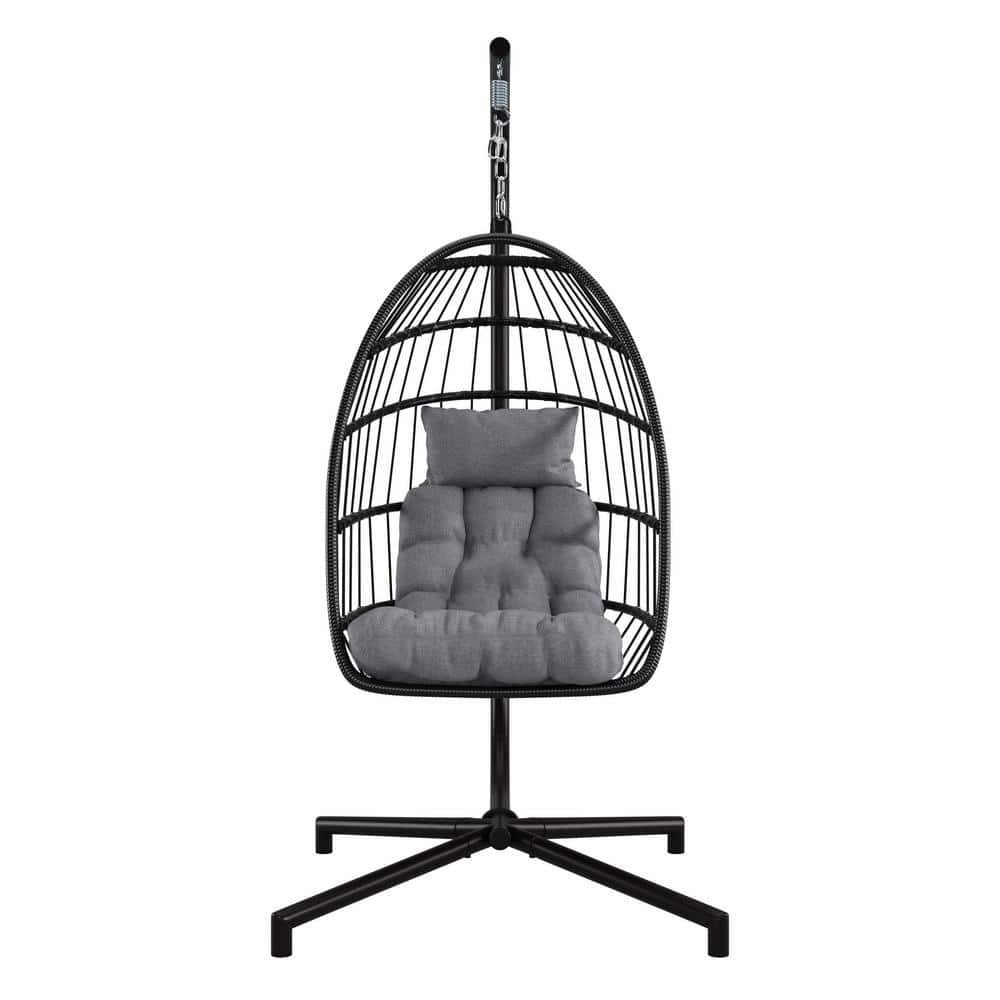 Ember Plastic Patio Swing Grey with Hanging Egg Chair -  CorLiving, PMJ-260-G