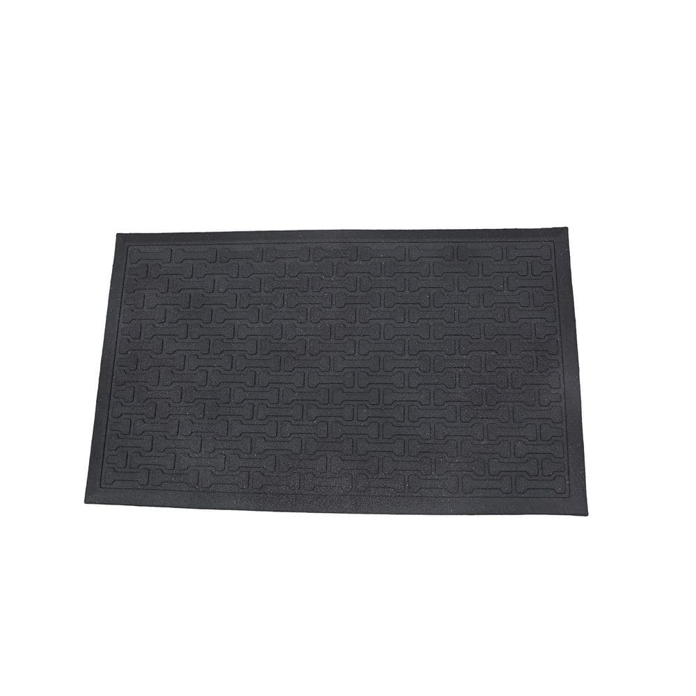 ECOMAT Black 17.75 in. x 29.2 in. Recycled Rubber Dog Bone Design Indoor/Outdoor Door Mat (1-pack) price history on PriceWatchPro