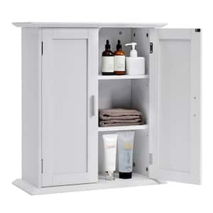 Livingroom Storage 8.78 in. W x 24.02 in. H x 21.1 in. D, White Medicine Cabinet Storage with Doors