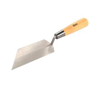 6 in. x 2 in. 45-Degree Right Angle Margin Trowel - Wood Handle