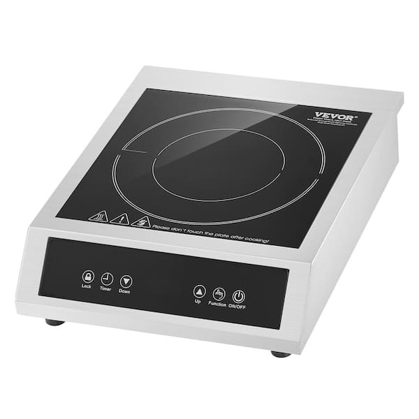 Portable Induction Cooktop 12 in. 1800W Commercial Induction Burner 9-Temperature Stainless Steel Smooth Top Black