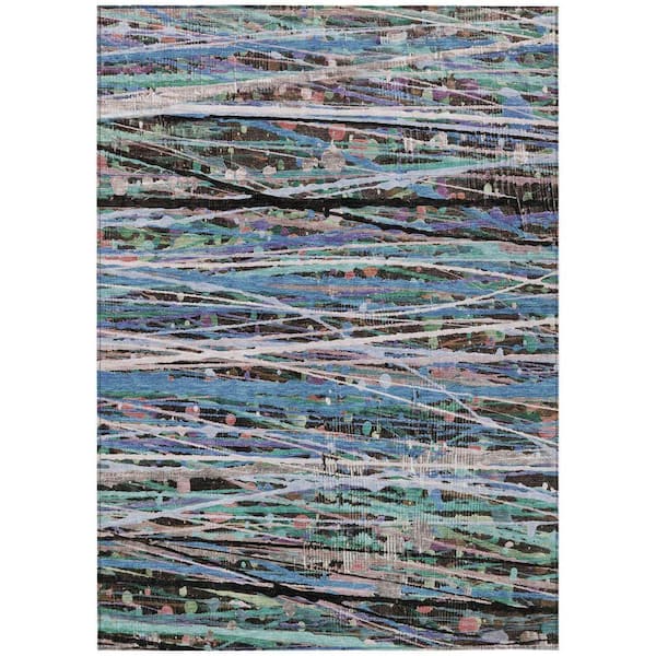 Chantille Machine Washable Indoor/Outdoor Abstract ACN2125 Blue 9 ft. x 12 ft. Area Rug