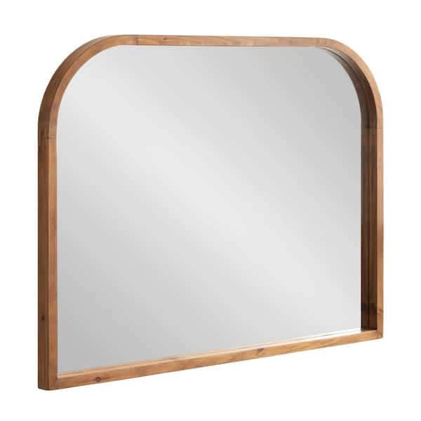 Occonor Rustic Brown 36 in. x 28 in. Arch Wood Wall Mirror