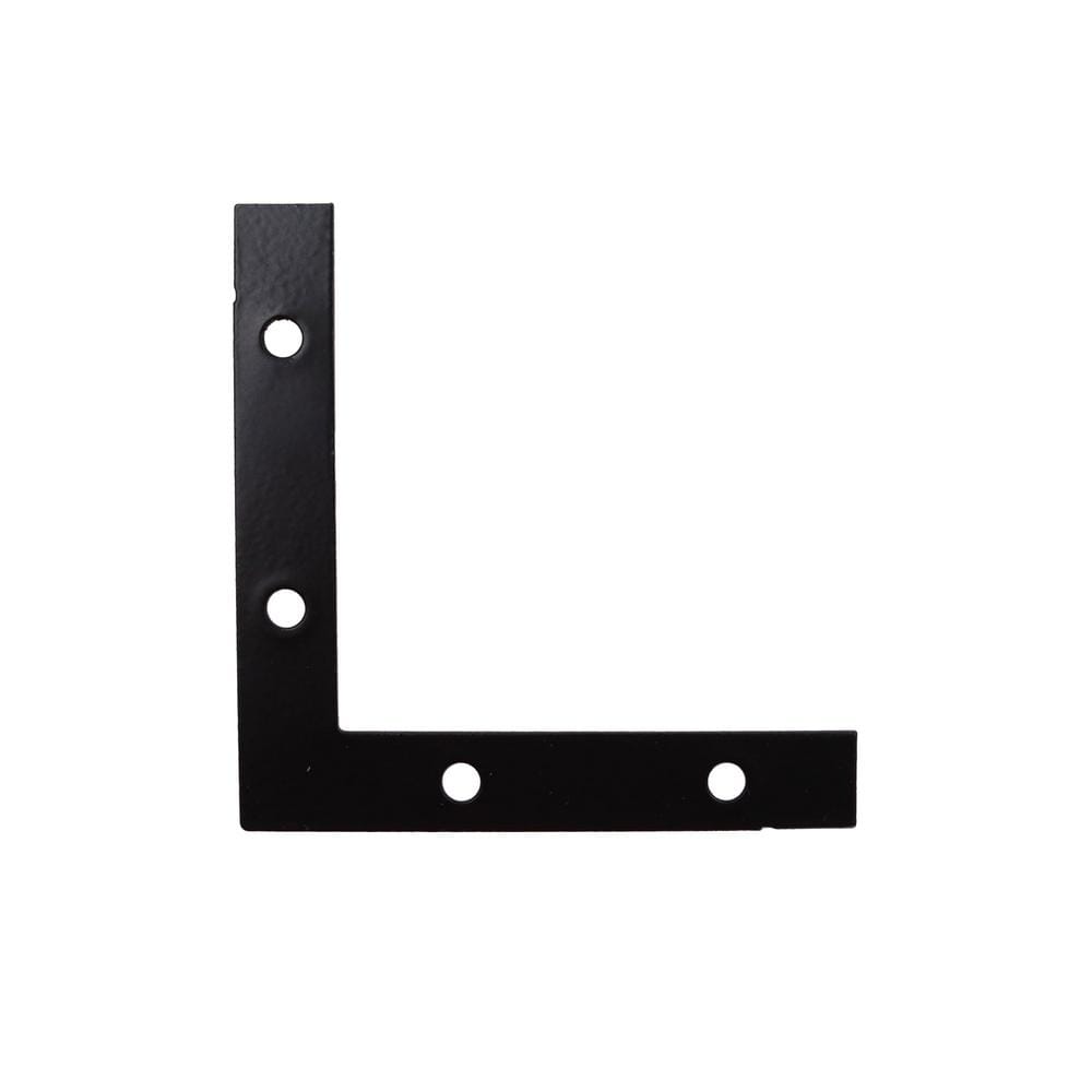 (4-Pack) 4 in. Black Flat Corner Brace