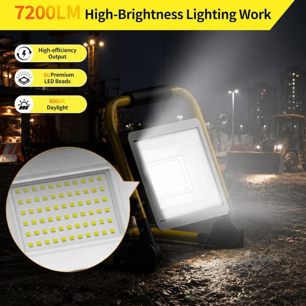 AIKVSXER 7200 Lumen Portable LED Work Light IP66 with 180
