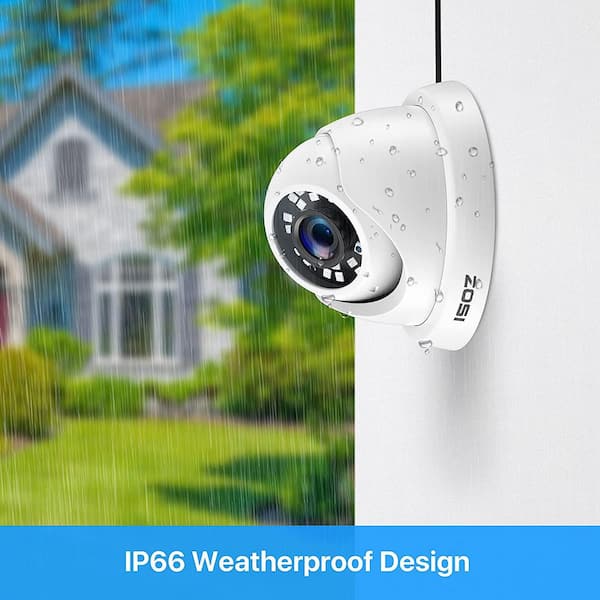 ZOSI Wired 1080p White Indoor Dome TVI Security Camera Compatible