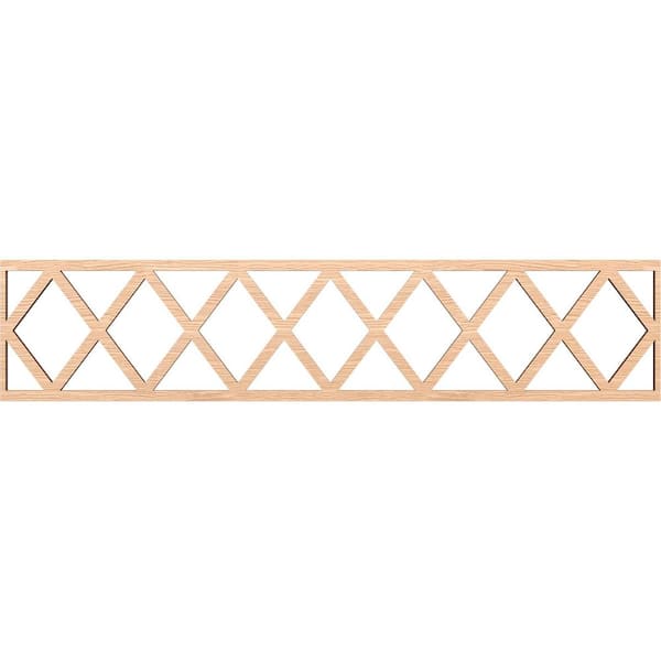 Ekena Millwork Wolford Fretwork 0.375 in. D x 46.75 in. W x 10 in. L Red Oak Wood Panel Moulding
