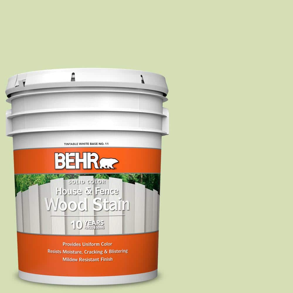 BEHR 5 gal. #420C-3 Celery Bunch Solid Color House and Fence Exterior Wood  Stain 01105 - The Home Depot