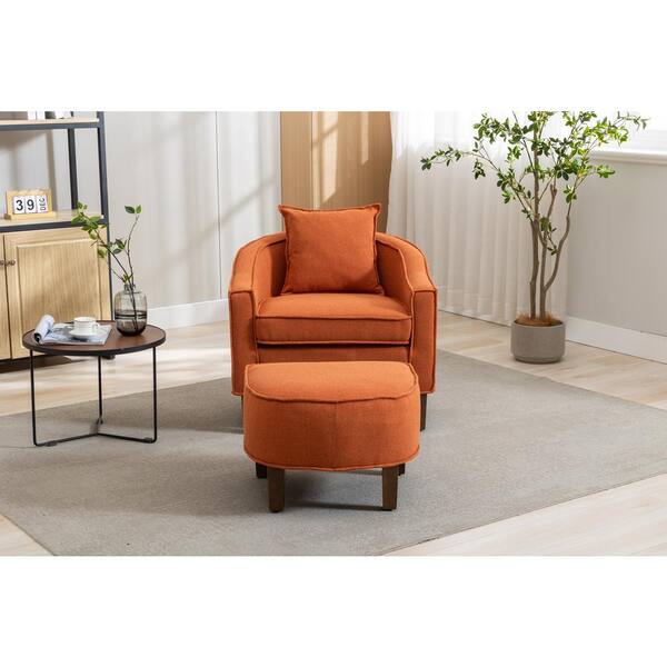 Orange accent chair with ottoman new arrivals