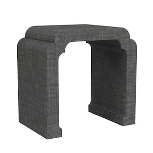 Chatham 24 in. Gray-Charcoal Rectangle Wood Waterfall Side Table