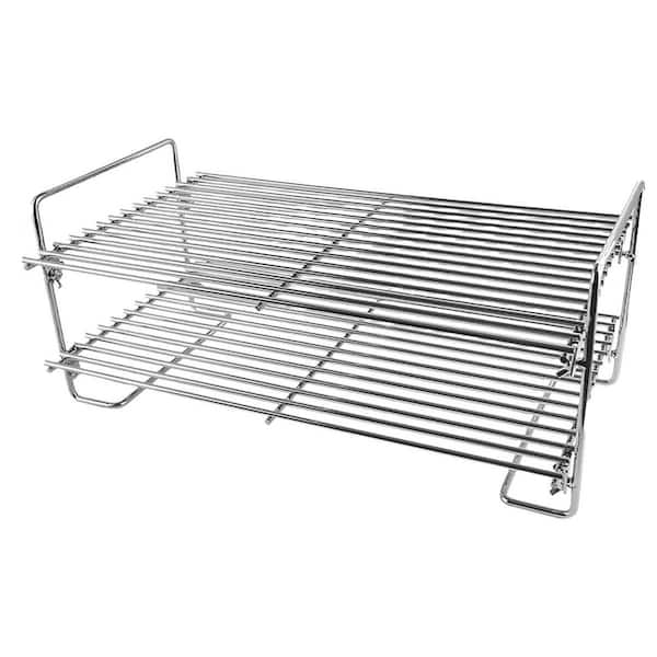 Double Layer Stainless Steel Griddle Smoke Shelf Warming Rack for Gas Grills Wood Pellet Ovens Multipurpose