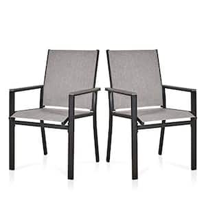 2-Pieces Patio Outdoor Dining Chairs Set, Textilene Metal Bistro Chairs for Garden Backyard