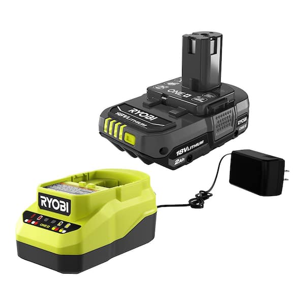 Ryobi One+ 18V Cordless High Volume Power Inflator and 2.0 Ah Compact Battery and Charger Starter Kit