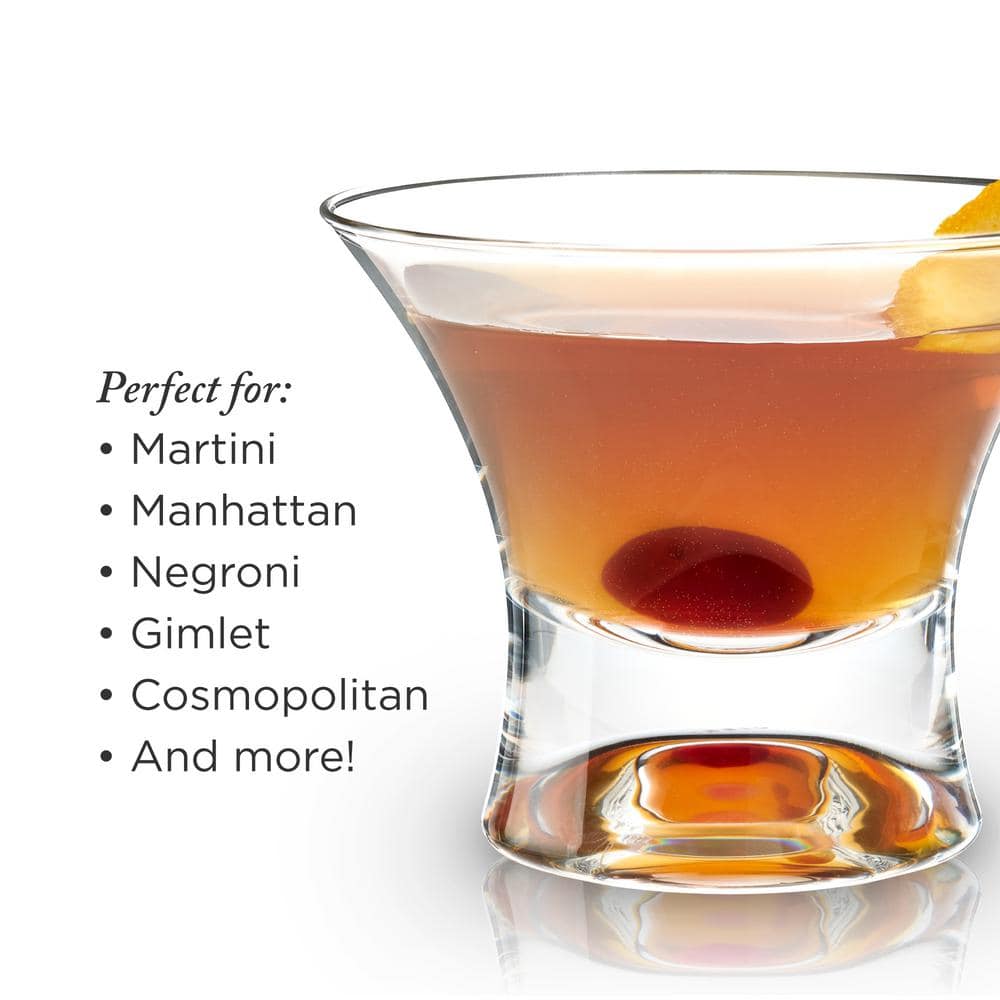 Viski Heavy Base Stemless Crystal Manhattan Glasses Set of 2