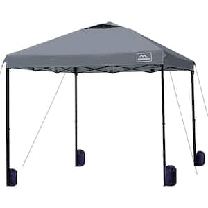 10 ft. x 10 ft. Dark Gray UV Resistant Waterproof Pop-Up Commercial Canopy Tent with Adjustable Legs and Carry Bag