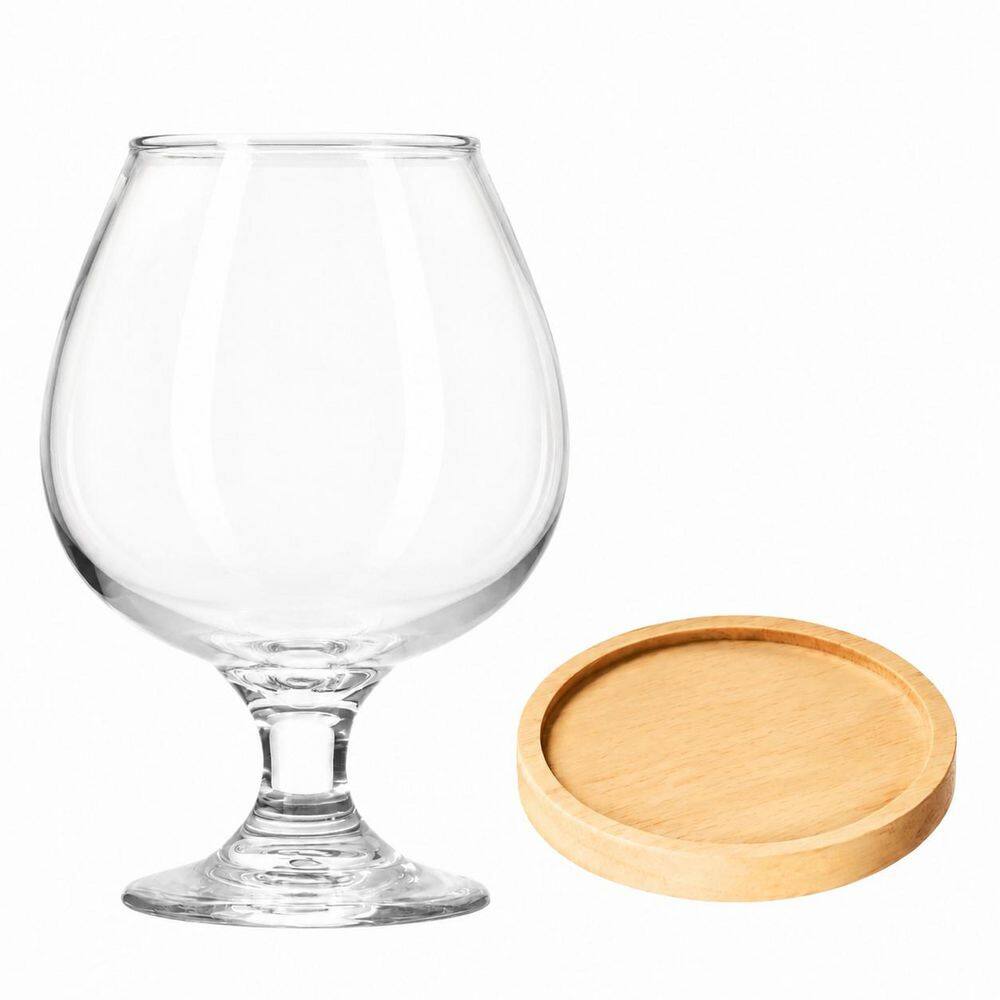 17oz Retirement Beer Glass with Coaster and Rustic Wooden Lid Gift for Dad, Uncle, Brother, or Grandpa