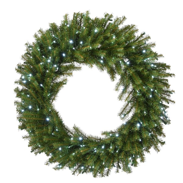 National Tree Company 36 in. Artificial Norwood Fir Wreath with Memory ...