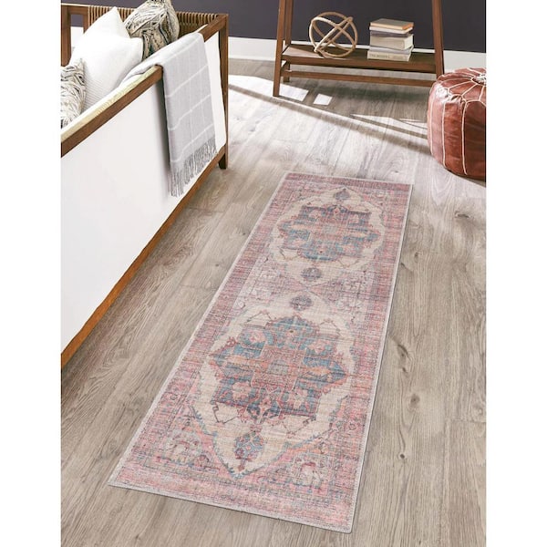 Nostalgia Ella Antique Beige 2 ft. x 5 ft. Machine Washable Area Rug