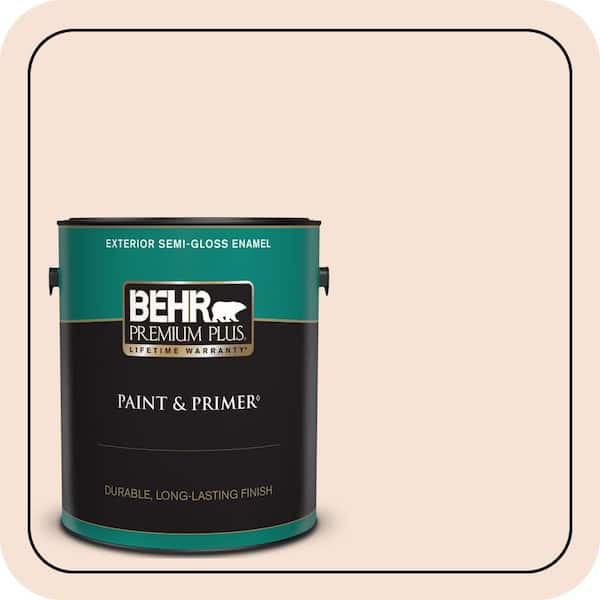 BEHR PREMIUM PLUS 1 gal. Home Decorators Collection #HDC-CT-12 Peach Rose Semi-Gloss Enamel Exterior Paint & Primer