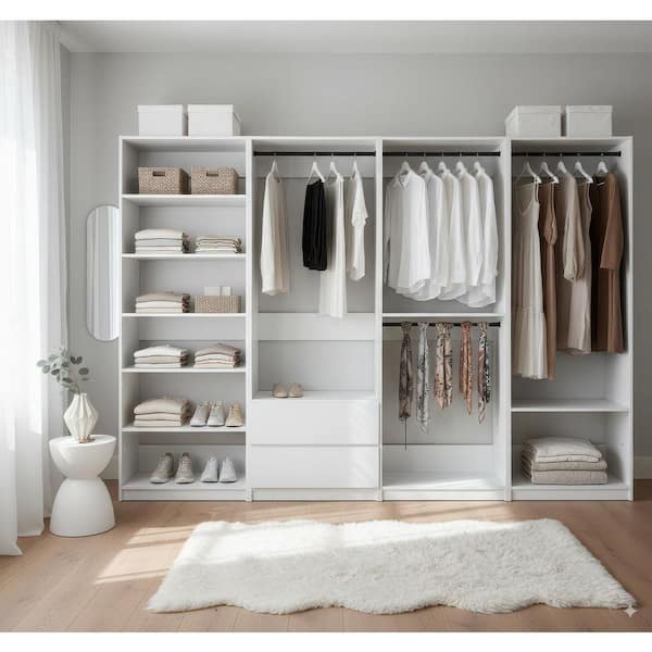 Klair Living Prosper 128 in. W White Tower System Freestanding