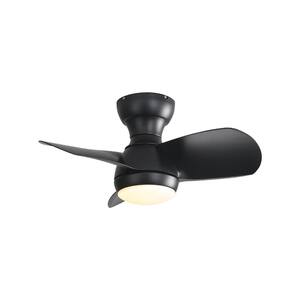 23 in. Indoor Black Metal Ceiling Fans with Lights and Remote Control LED Ceiling Fan with 3 Color Dimmable