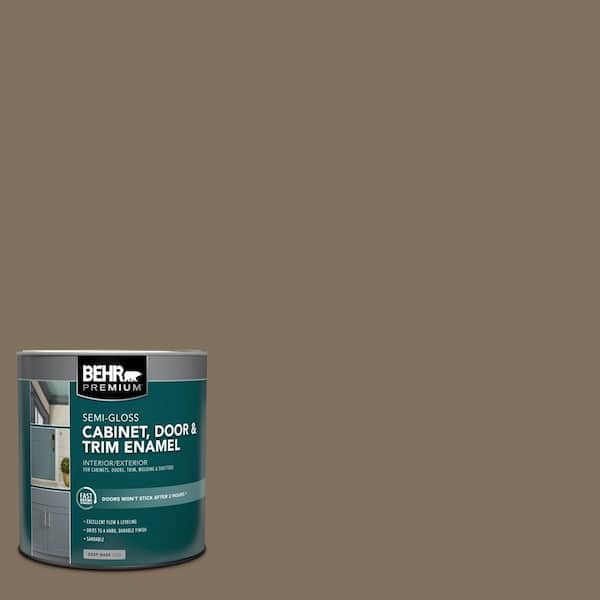 BEHR PREMIUM 1 qt. #PPU5-04 Mocha Latte Semi-Gloss Enamel Interior/Exterior Cabinet, Door & Trim Paint