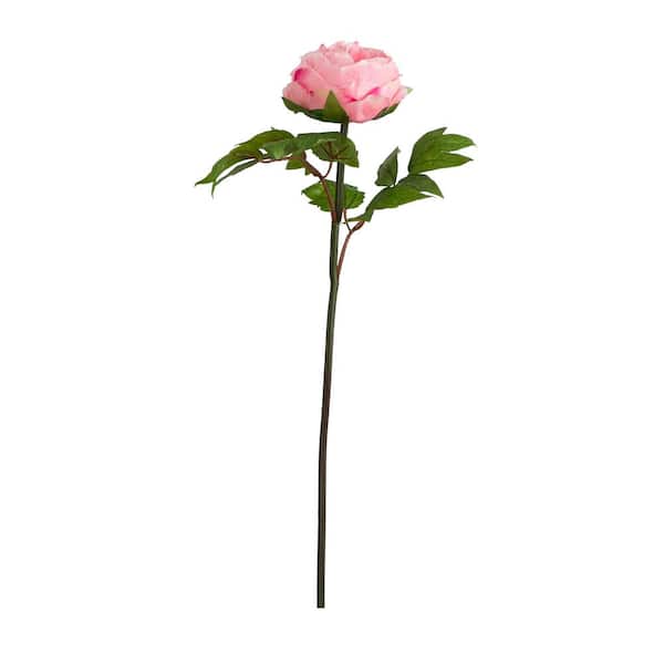 Nearly Natural 20 in. Artificial Peony Flower Stems, (Set of 3)