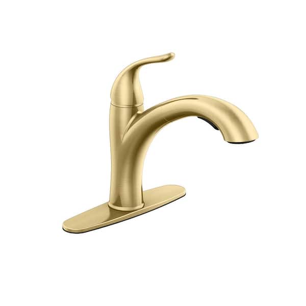 Glacier Bay Alima Single-Handle Pull -Out Sprayer Kitchen Faucet in Matte Gold
