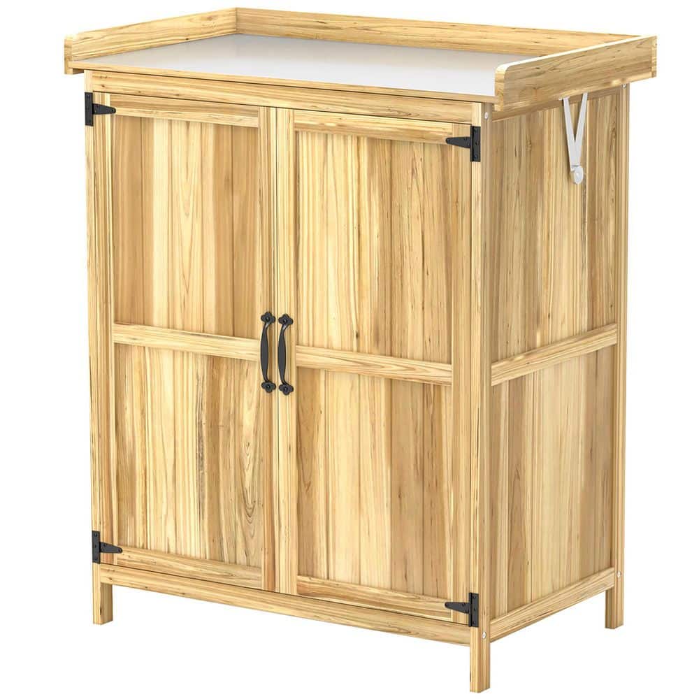 29.1 in. x 16.9 in. x 34.6 in. Outdoor Storage Cabinet with Shelves and Dou