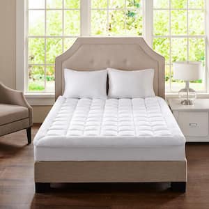 Comfort and Wellness 15 in. Queen 100% Polyester Plush Mattress Pad, Hypoallergenic, Waterproof, OEKO-TEX Certified