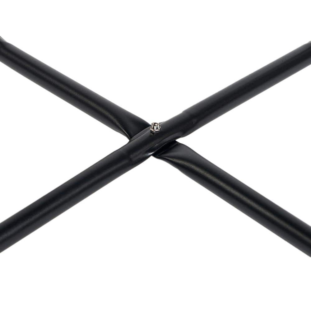 Black Round Steel Patio Side Table with Adjustable Feet