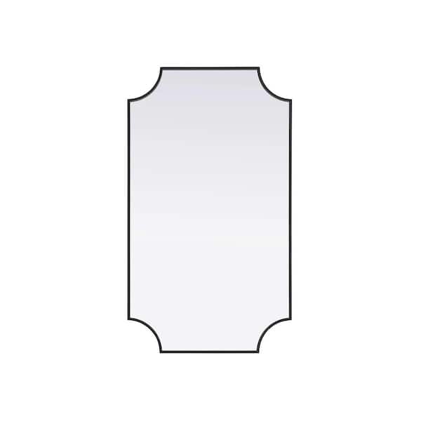 Black 24 in. W x 42 in. H Rectangle Wall Mirror