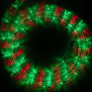 18 ft. 216-Light LED Red and Green Christmas Rope Light