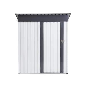 5 ft. W x 3 ft. D Outdoor Gray White Metal Storage Shed with Rainproof Hinge Door (15 sq. ft.)